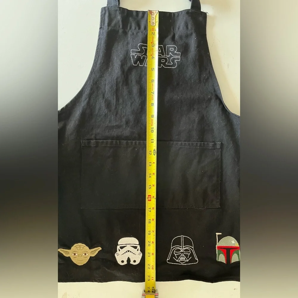Kids Williams Sonoma Cotton Star Wars Embroidered Black Apron Pocket adjustable